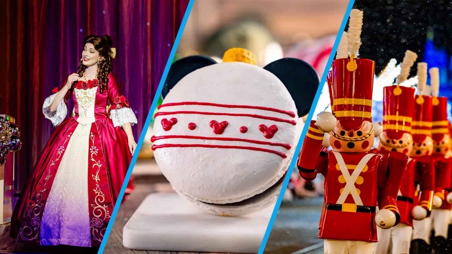 Belle sings at Jollywood Nights, Mickey Mouse Macaron, Toy Soldiers parade in Magic Kingdom