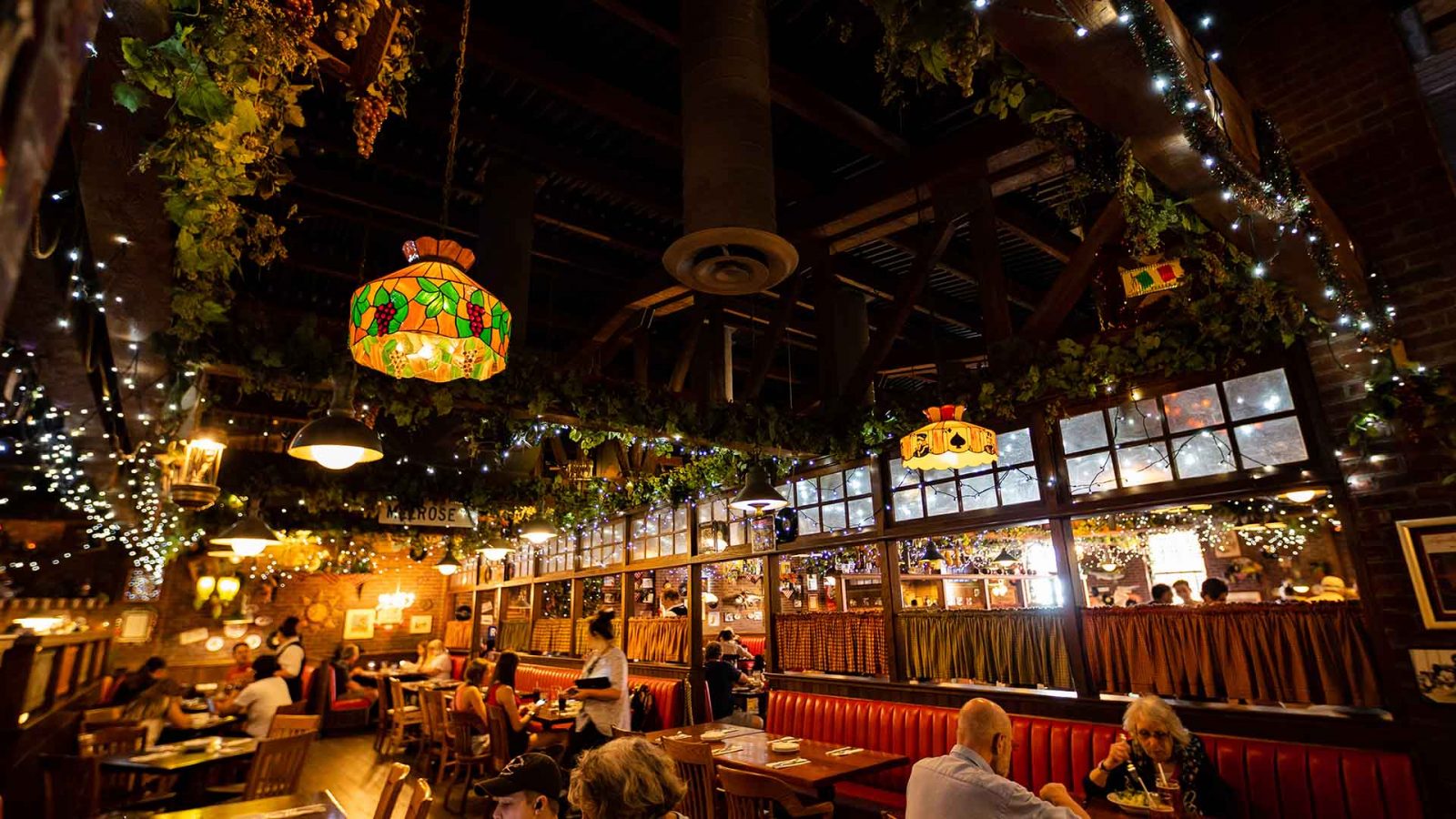 Interior of Mama Melrose’s Ristorante Italiano showcasing the generic and fairly dated "Italian" decor and theme.