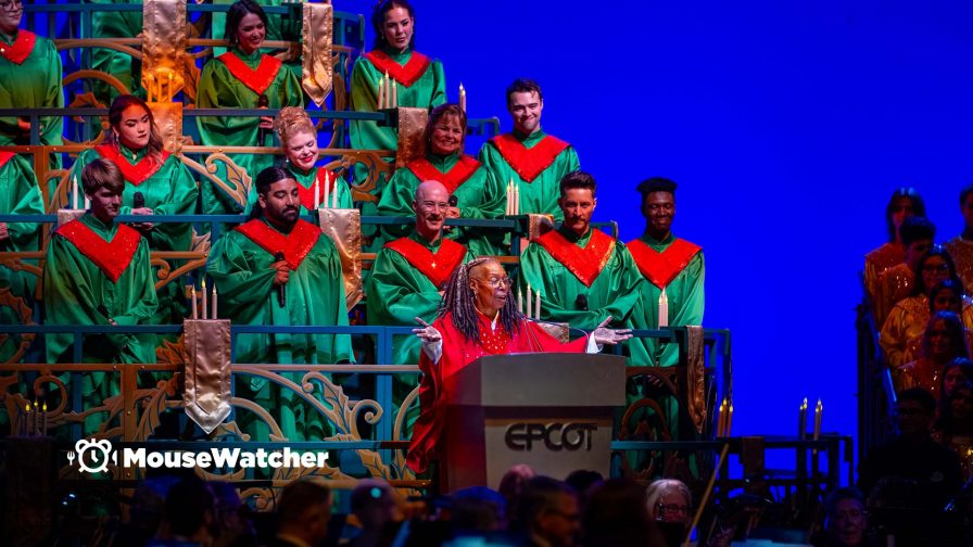 EPCOT Candlelight Processional performance with celebrity narrator Whoopi Goldberg